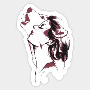 Wolf Girl Sticker